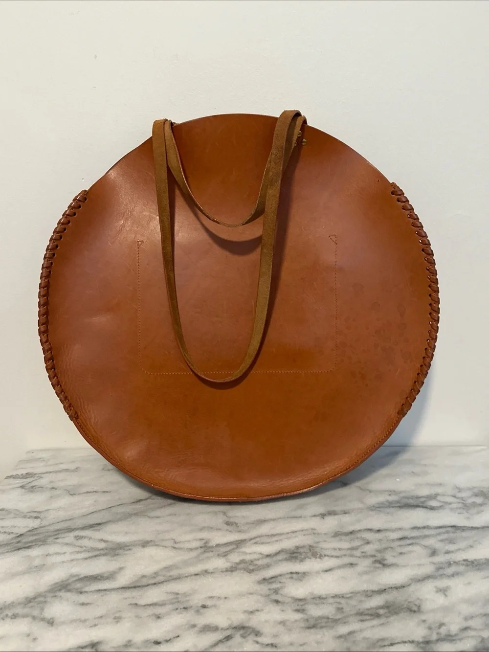Rare Jerome Dreyfuss Paris Héctor round leather bag double handles large size
